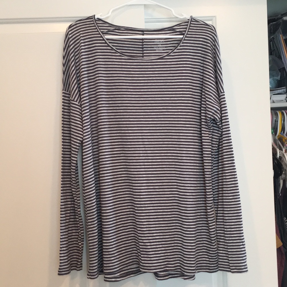 Long sleeve ribbed striped shirt